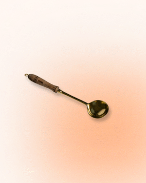Brass Serving Ladle with Wooden Handle